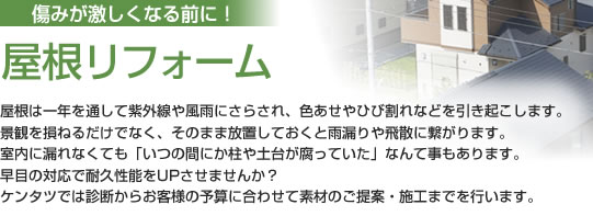 傷みが激しくなる前に！屋根リフォーム